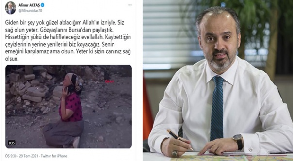 Başkan Aktaş’tan gözü yaşlı kadına yardım eli