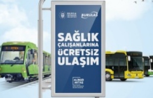Bursa'da sağlıkçılar için ücretsiz ulaşıma devam