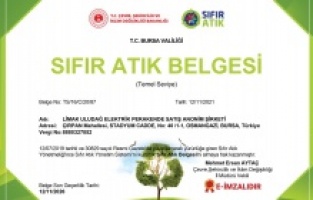 Limak Enerji Uludağ Elektrik, ‘Sıfır Atık Belgesi’ almaya hak kazandı